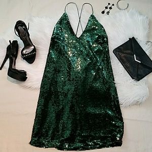 ⚓NWT Mermaid Sequins Sexy Emerald Green Dress XS